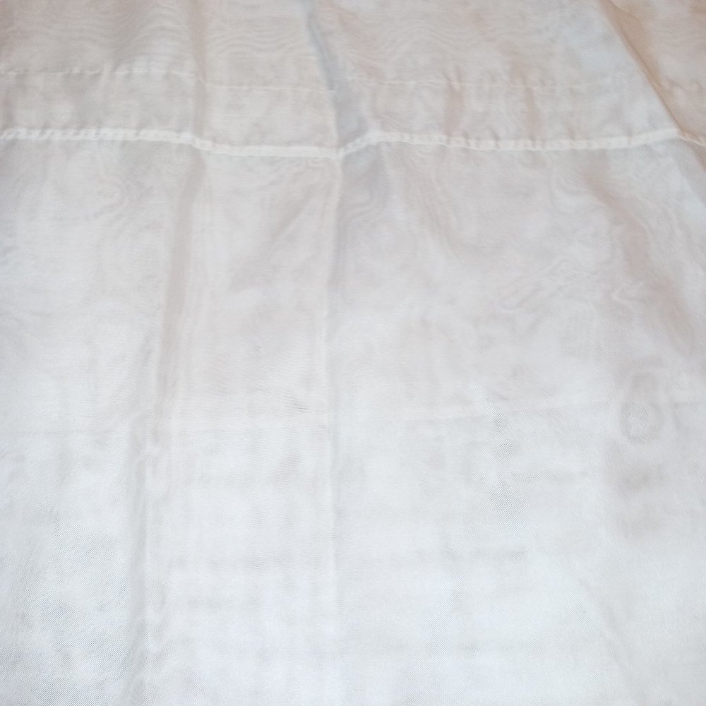 Curtain panel sheer white Vintage Ruler shows 56" X 60"